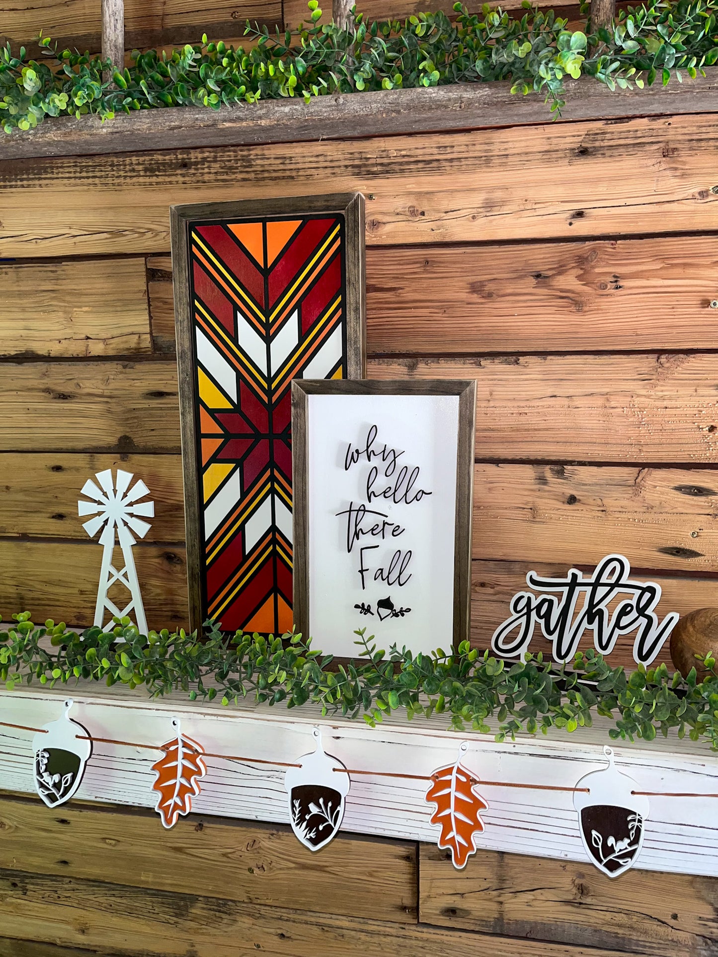 Fall Complete Mantel Decor | Autumn Mantel Decor | Layered Signs