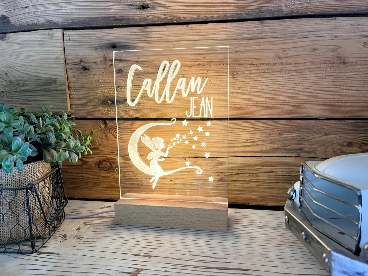 Kid Night Light | Personalized Night Light for Kid | Custom Night Light with Moon and Stars