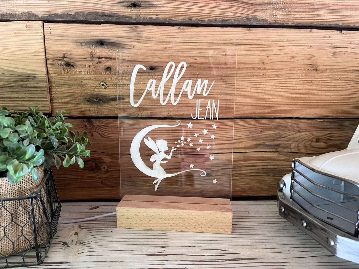 Kid Night Light | Personalized Night Light for Kid | Custom Night Light with Moon and Stars