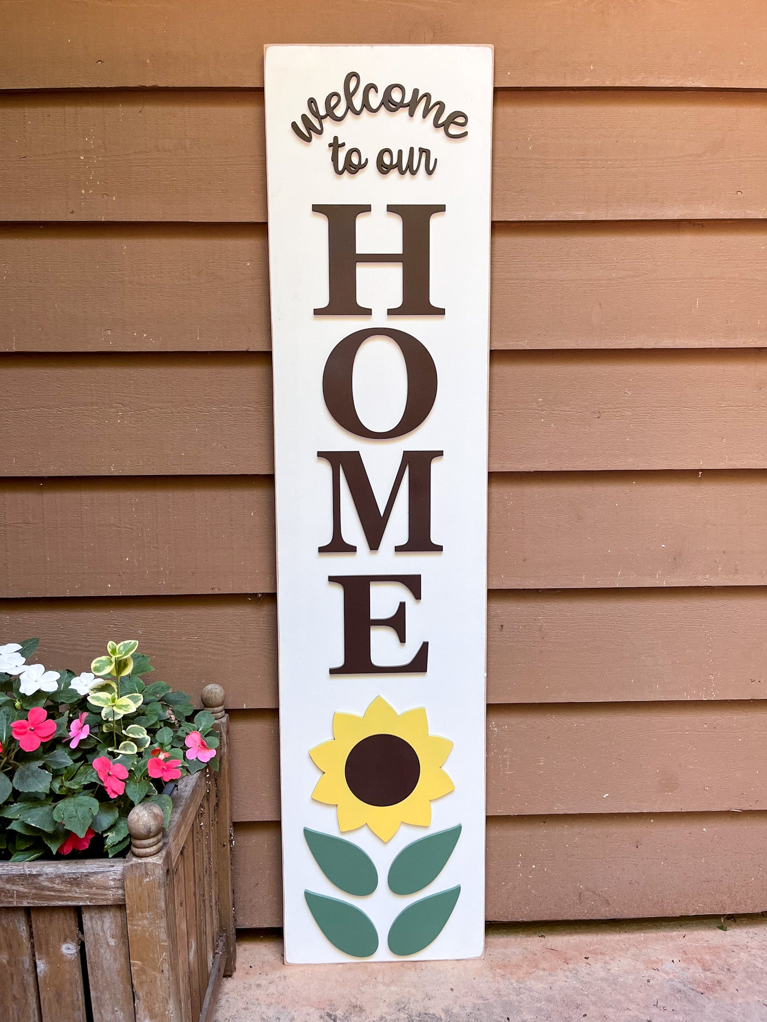 "Welcome to Our Home" Porch Leaner Sign | Front Door Sign | Front Porch Decor