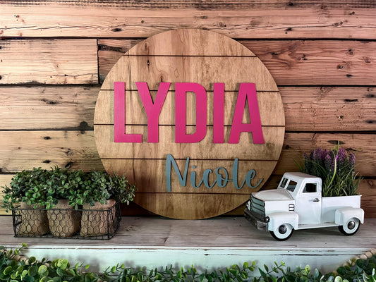 Personalized Raised Lettering Nursery Decor Sign with Child's Name