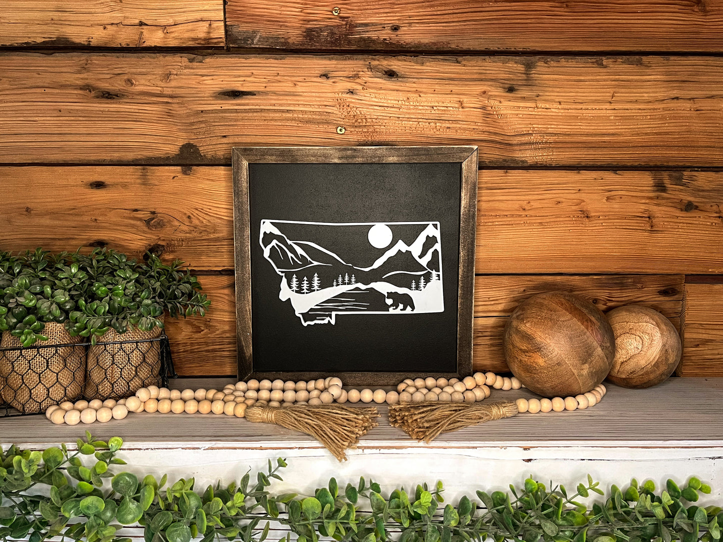 Glacier National Park Sign | Montana State Sign | House Warming Gift Idea | State Sign | Rustic Home Decor | Gift for Her | Farmhouse Decor
