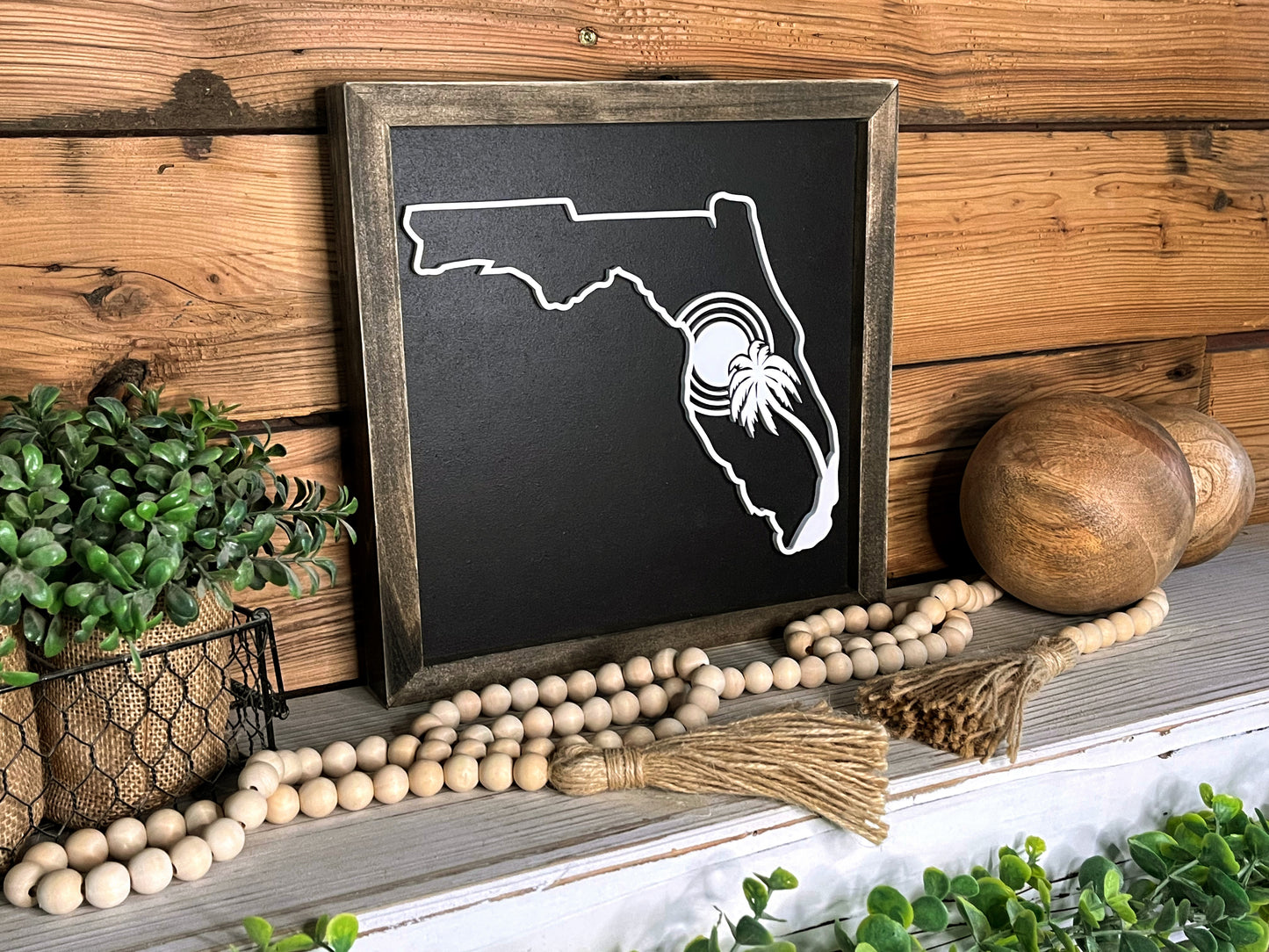 Sunshine State Sign | Florida State Sign | House Warming Gift Idea | State Sign | Rustic Home Decor | Gift for Her | Farmhouse Home Decor