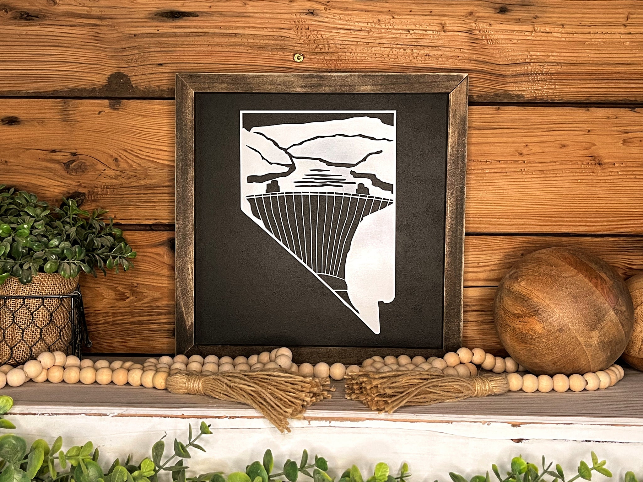 Hoover Dam Sign | Nevada State Sign | House Warming Gift Idea | State Sign | Rustic Home Decor | Gift for Her | Farmhouse Home Decor