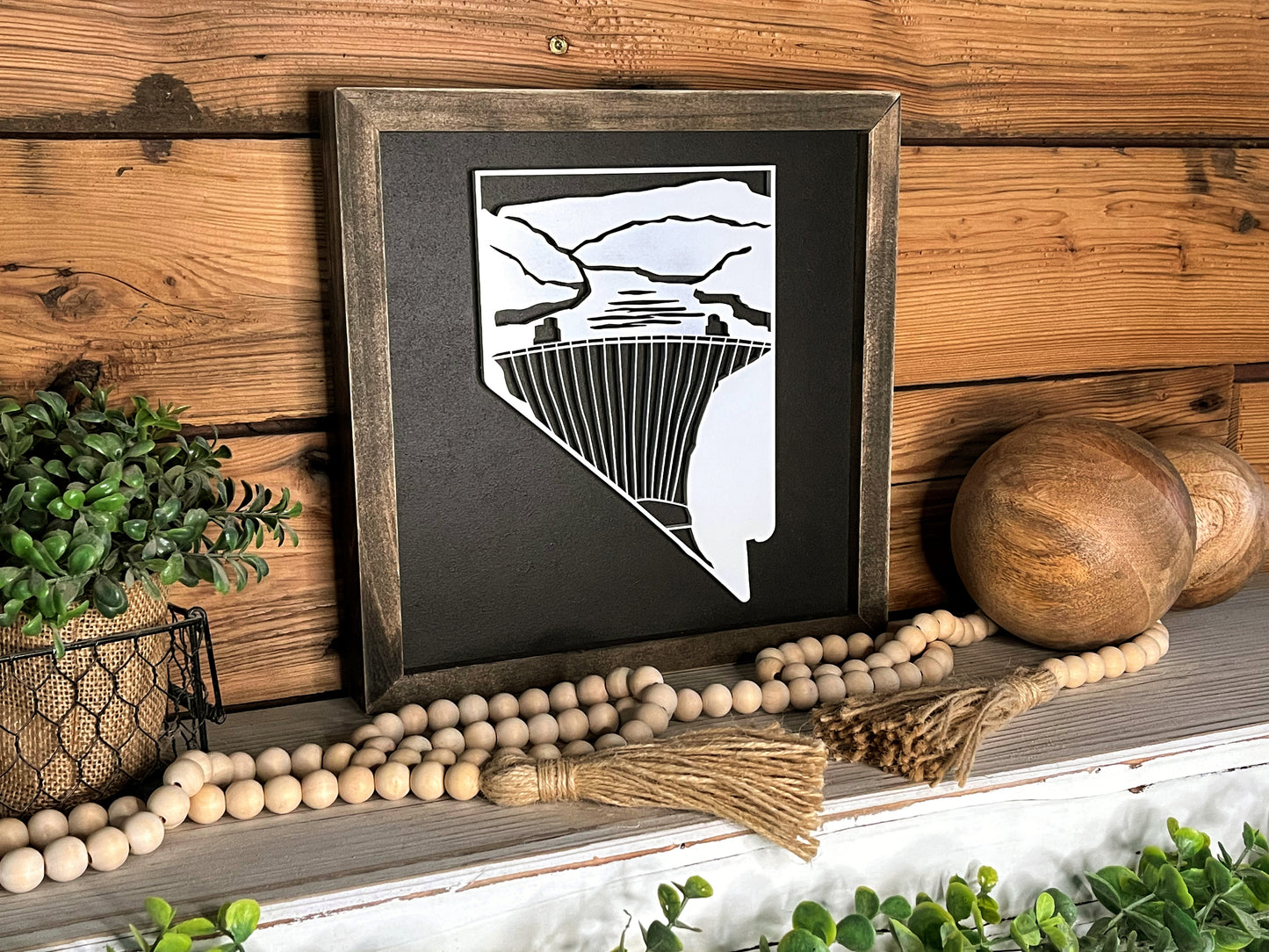 Hoover Dam Sign | Nevada State Sign | House Warming Gift Idea | State Sign | Rustic Home Decor | Gift for Her | Farmhouse Home Decor