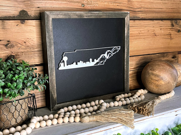 Great Smoky Mountains Sign | Tennessee State Sign | House Warming Gift Idea | State Sign | Rustic Home Decor | Gift for Her |Farmhouse Decor