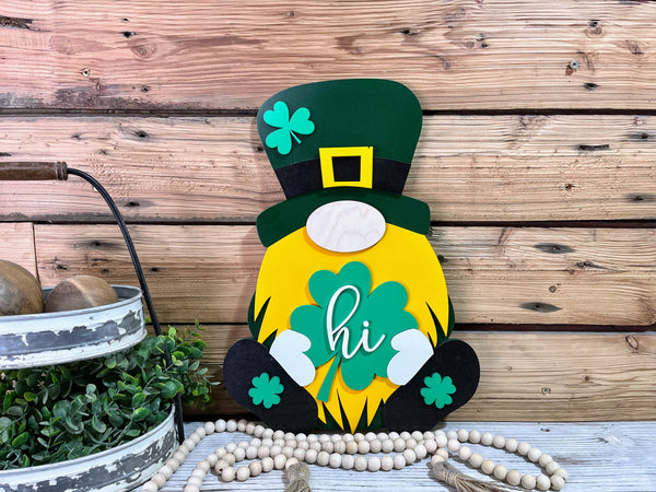 St. Patrick's Day Leprechaun Gnome DIY Sign Kit | DIY Paint Party Set