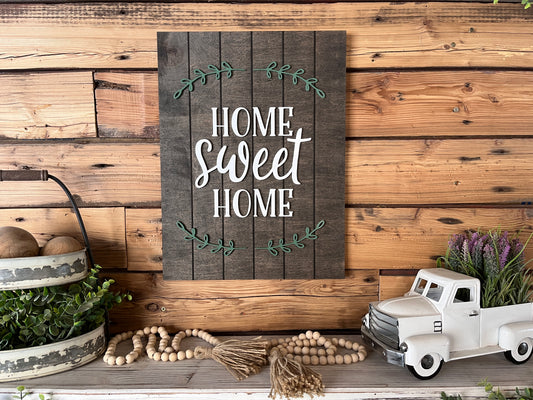 Home Sweet Home Painted Farmhouse Sign | Painted Wood Sign