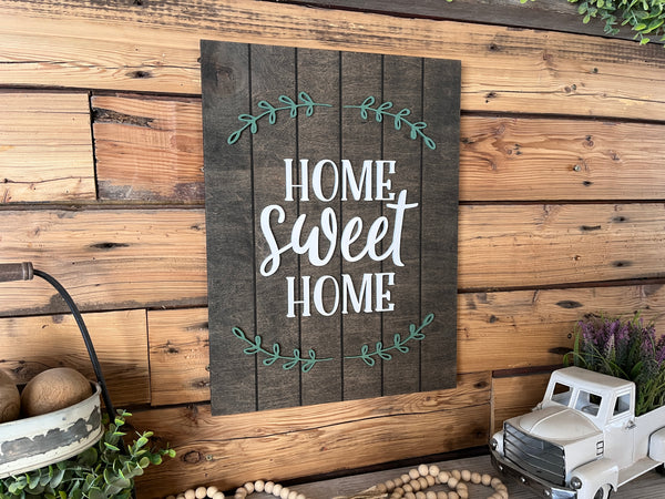 Home Sweet Home Painted Farmhouse Sign | Painted Wood Sign