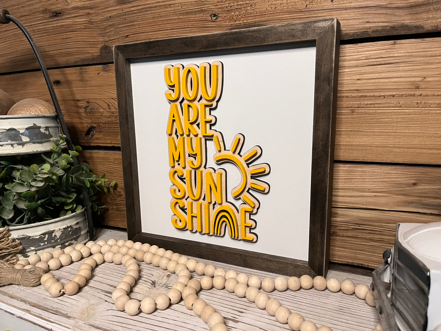 You Are My Sunshine | Farmhouse Sign | Framed with Raised Lettering
