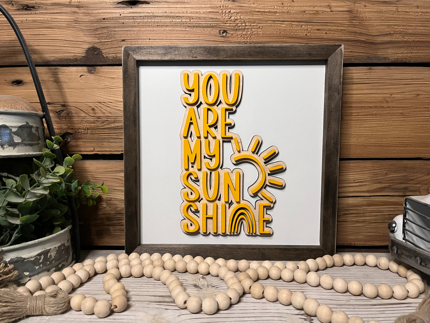 You Are My Sunshine | Farmhouse Sign | Framed with Raised Lettering