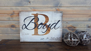 Personalized Last Name Rustic Established Barn Board Sign