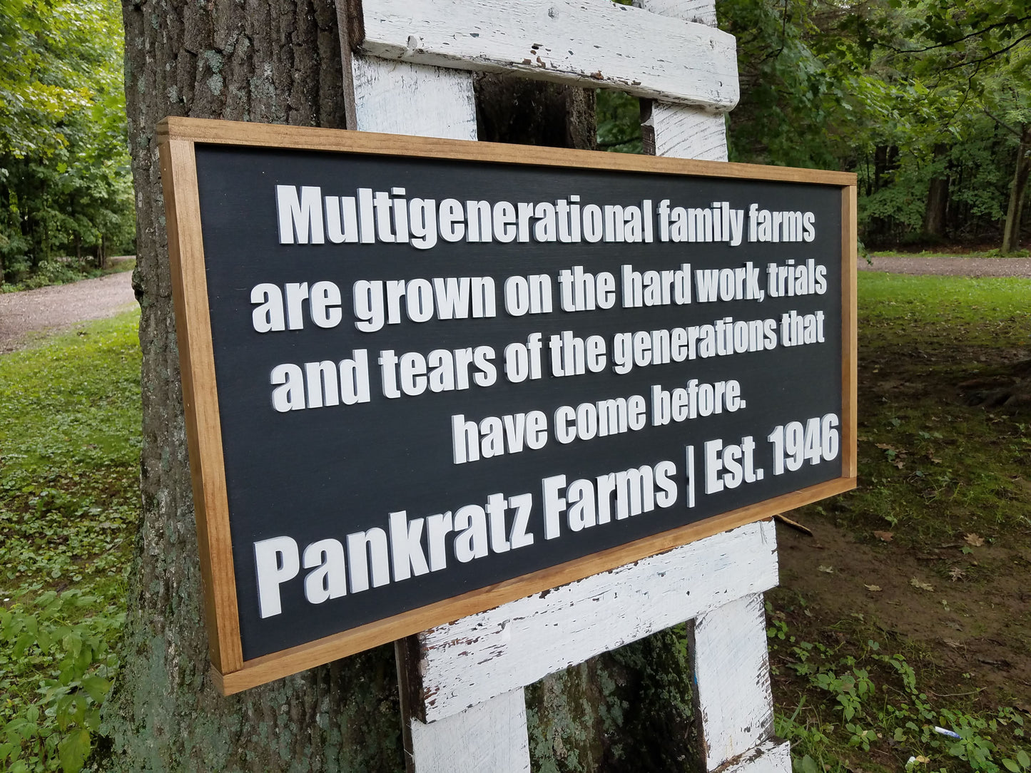 Personalized Multigenerational Family Farm Hard Work Sign | Raised Lettering Farmhouse Sign