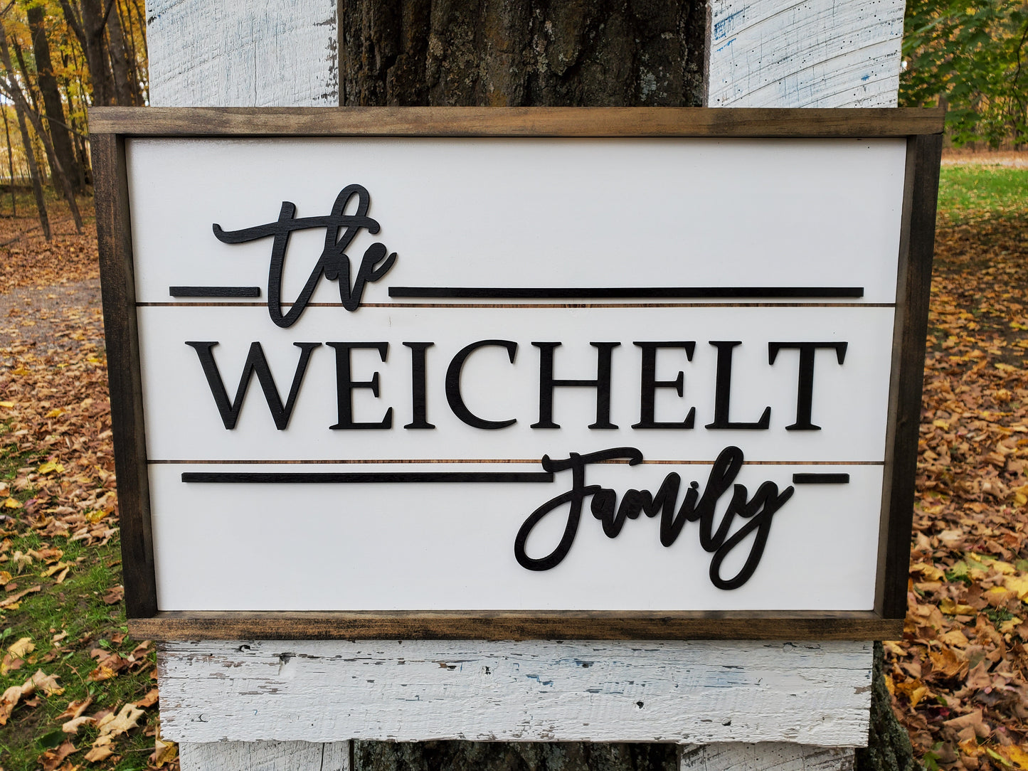 Reclaimed Wood Family Name Sign | Raised Lettering Farmhouse Name Sign | Custom Sign