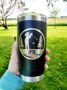 May the Course Be With You Golf Laser Engraved YETI Rambler Tumbler  Engraved Travel Mug Golfer Gift for Him or Her Funny Golf Mug 