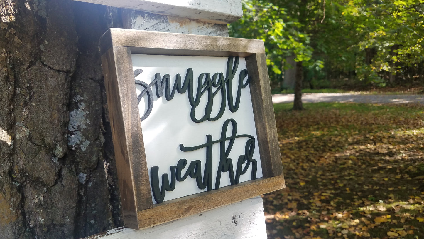Mini Sign with 3D Cutout Lettering | Snuggle Weather