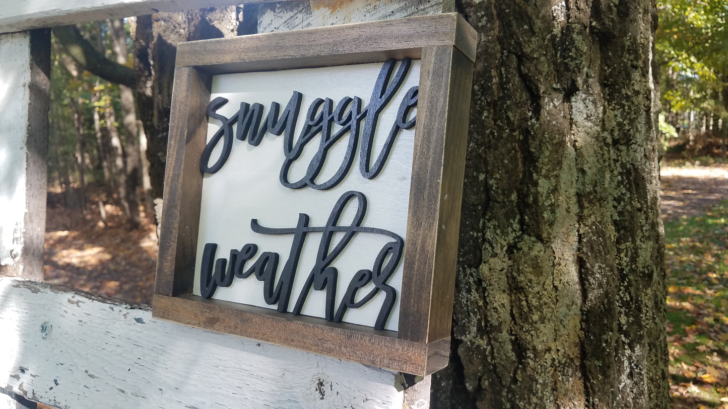 Mini Sign with 3D Cutout Lettering | Snuggle Weather