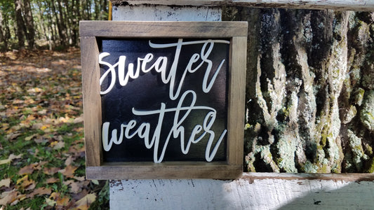 Square Sign with 3D Cutout Lettering | Sweater Weather