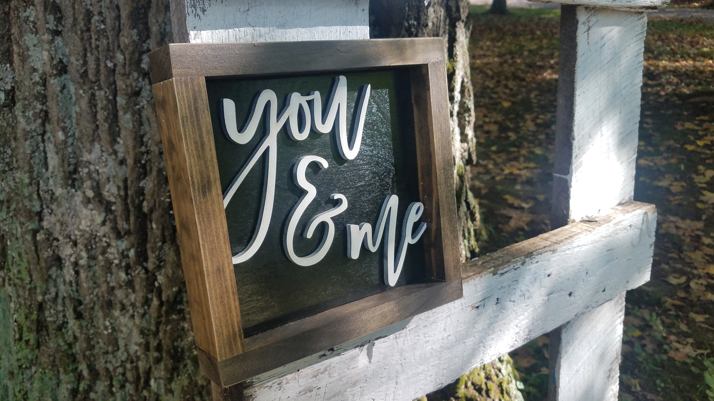 Square Sign with 3D Cutout Lettering | You & Me