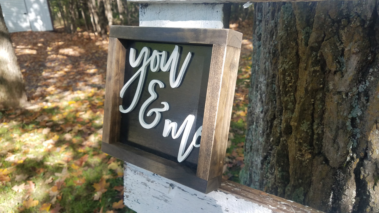 Square Sign with 3D Cutout Lettering | You & Me