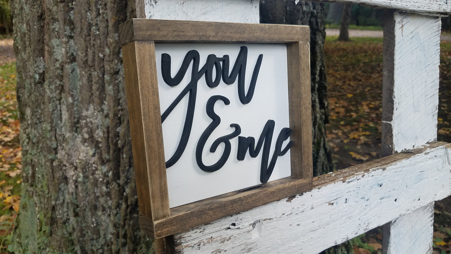 Square Sign with 3D Cutout Lettering | You & Me
