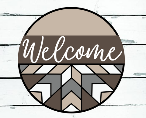 Welcome Stained Glass DIY Sign Kit | DIY Paint Party Set | Round Door Hanger Sign