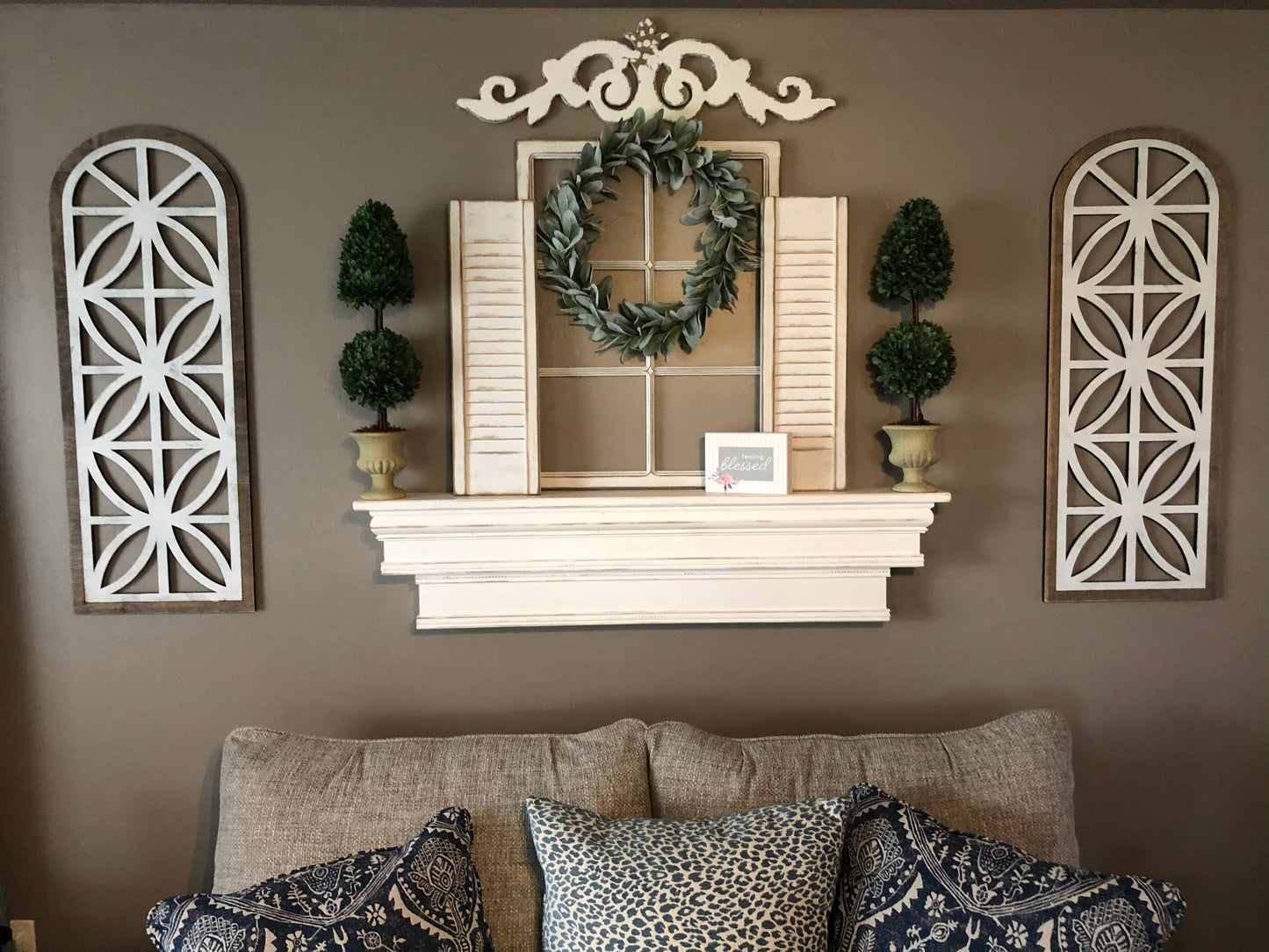 Set of Church Window Wall Decor | Farmhouse Window | Wooden Arch | Arched Frame | Cathedral Window Frame