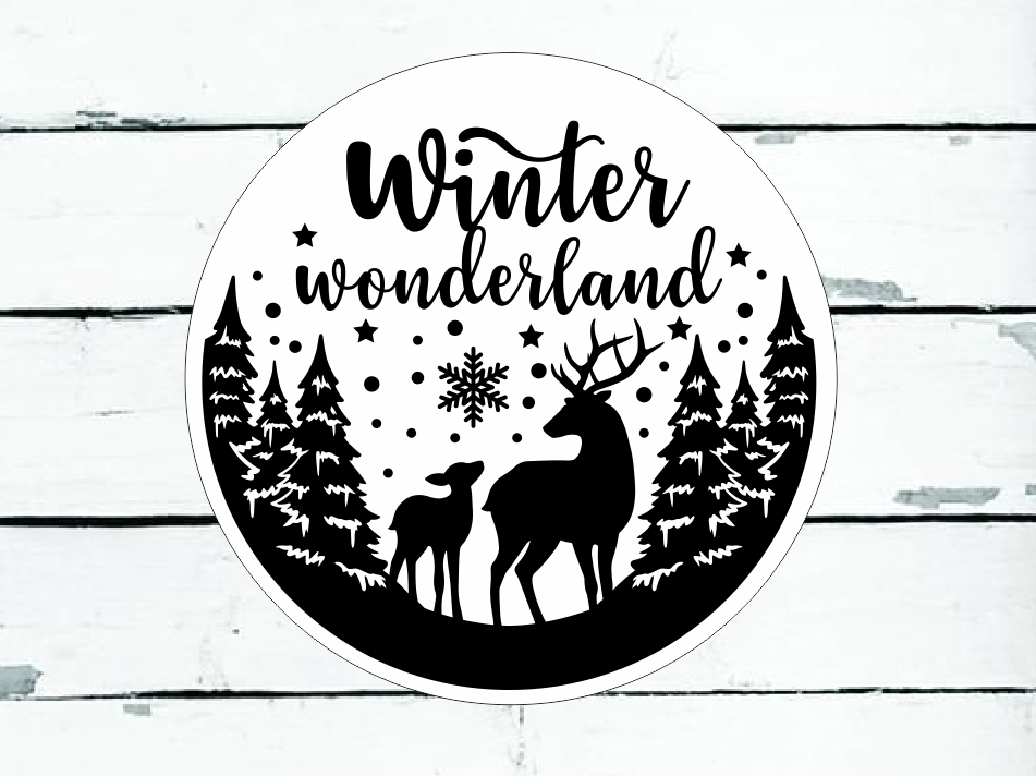 Winter Wonderland Round DIY Sign Kit | DIY Paint Party Set