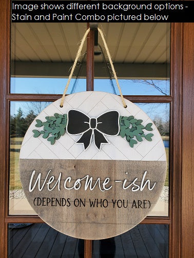 Dogs Welcome People Tolerated Front Door Sign | Round Porch Door Hanger Sign | Funny Porch Sign | Farmhouse Porch Sign