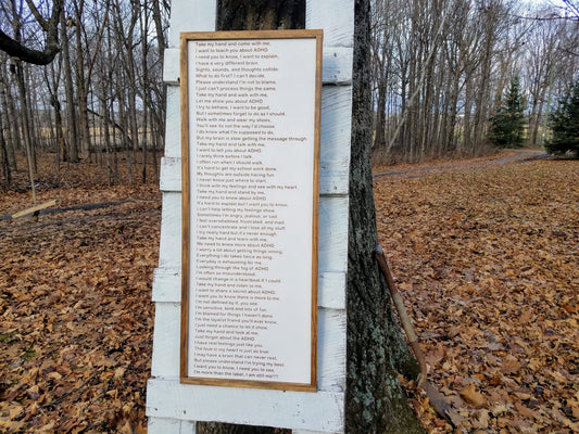 Handmade Custom Sign | ADHD Poem