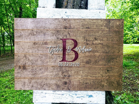 Wedding Guestbook Sign with Name/Date and 3D Lettering