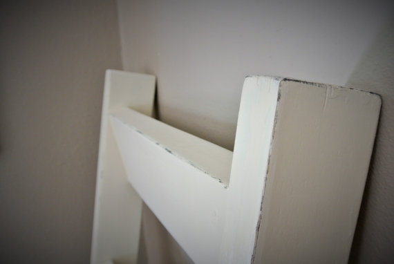 Tall Distressed Rustic Farmhouse Wooden Blanket Ladder