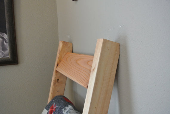 Tall Distressed Rustic Farmhouse Wooden Blanket Ladder