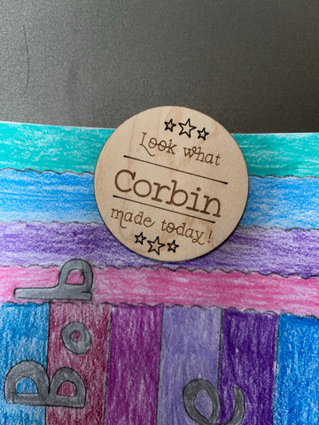 Child Artwork Personalized Wood Magnet