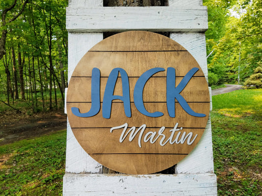Personalized Raised Lettering Nursery Decor Sign with Child's Name