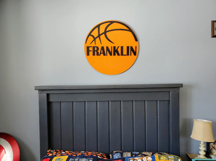 Personalized 3D Cutout Sports Decor Sign with Child's Name