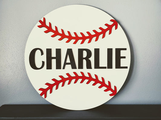 Personalized 3D Cutout Sports Decor Sign with Child's Name