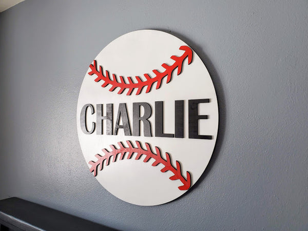 Personalized 3D Cutout Sports Decor Sign with Child's Name | Sports Medal Display