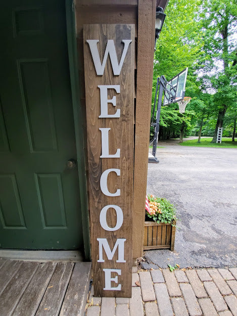 Raised Letter Welcome Sign | Vertical Welcome Sign | Rustic Front Porch Decor